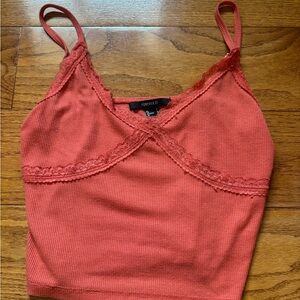 Forever 21 Coral Lace Trim Camisole